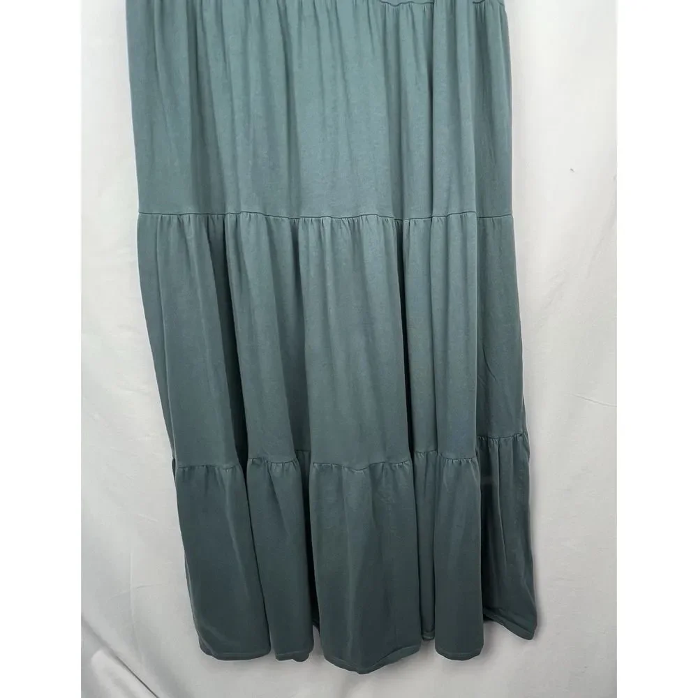 J. Crew Broken-in Jersey Tiered Sleeveless Maxi Dress Sage Green Size S